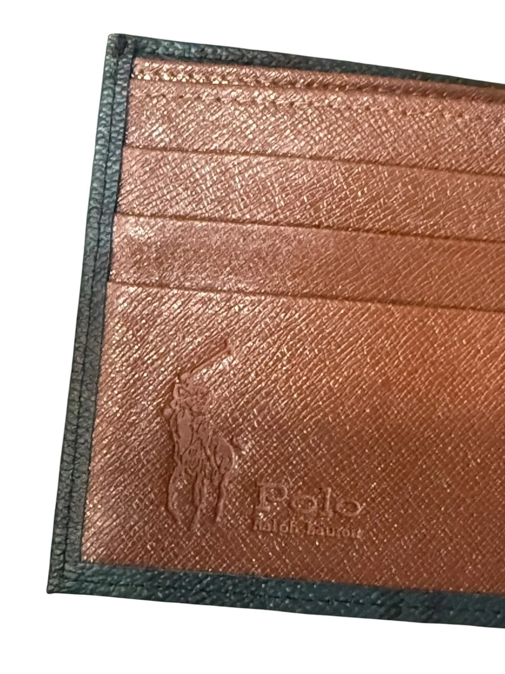 Polo by Ralph Lauren Teal Green Textured Bifold Wallet